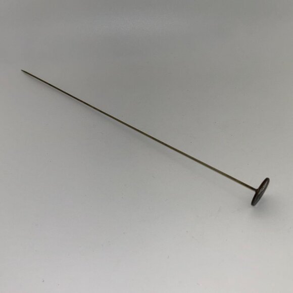 Scottish Terrier Antique Hat Pin Black & White Enamel Scottie Dogs 1900s 10 Inch - Picture 13 of 15